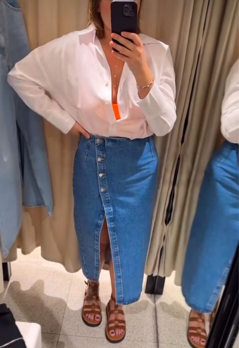 Стильні джинсові спідниці zara