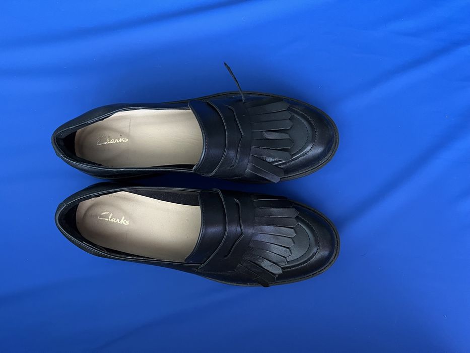 Лофери жіночі фірми Clarks, лофери шкіряні, туфлі
