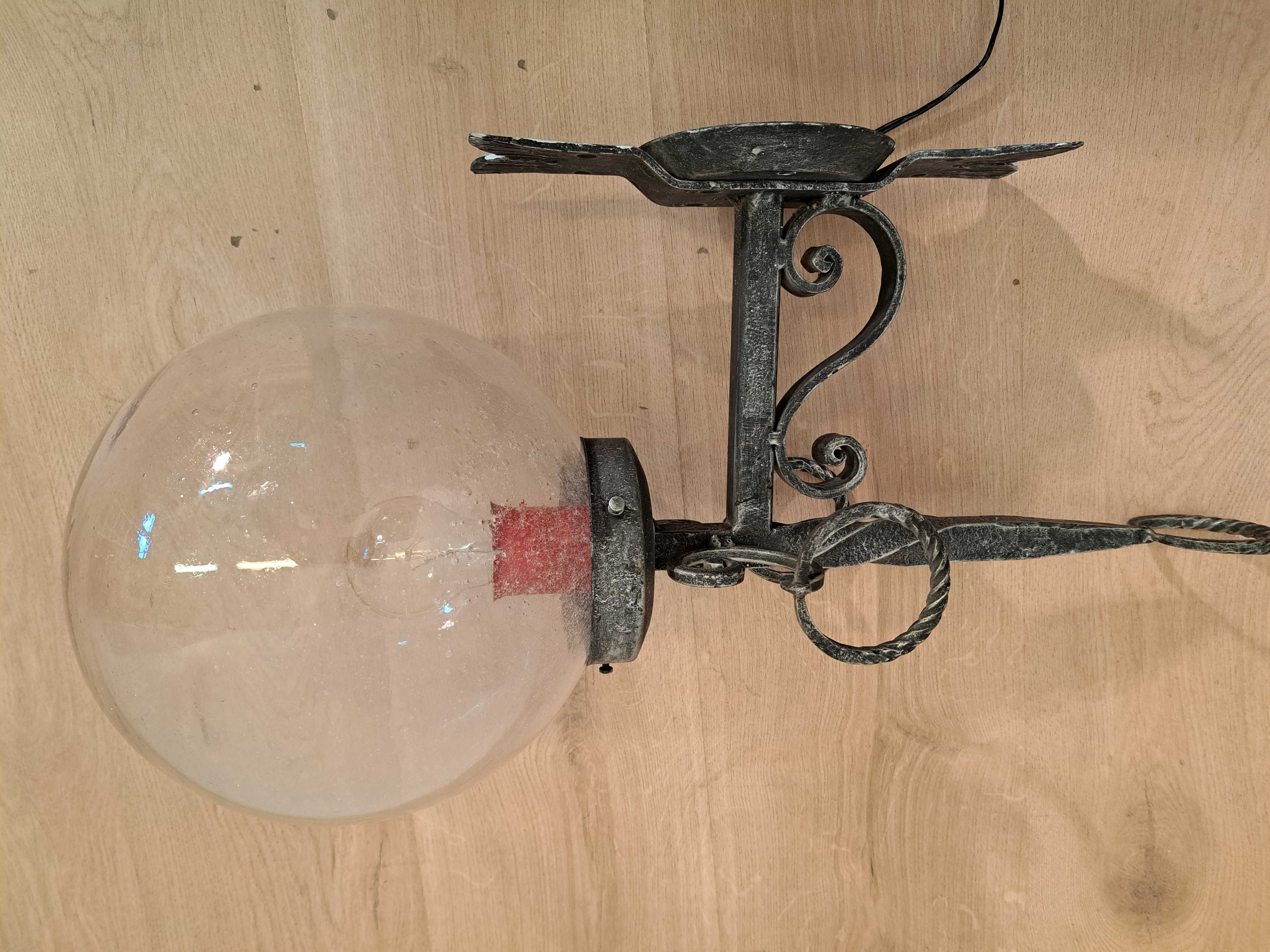 Kinkiet kuty zewnętrzny szklana kula lampa ogrodowa zewnętrzna