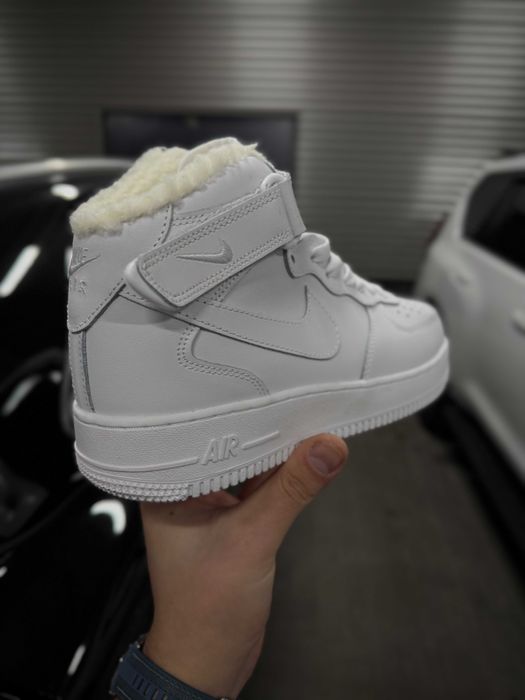 ХУТРО! Зимові Nike Air Force 1 White 36 37 38 41 42 43 44 45 46 найк