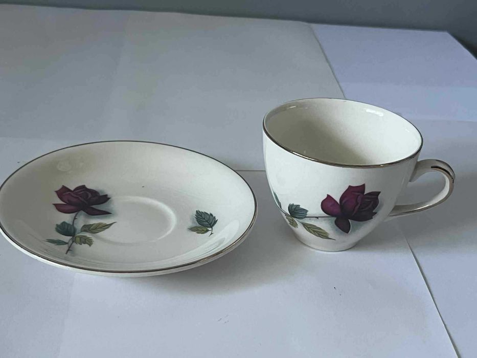Filiżanka duo porcelanowa róża Alfred Meakin angielska porcelana