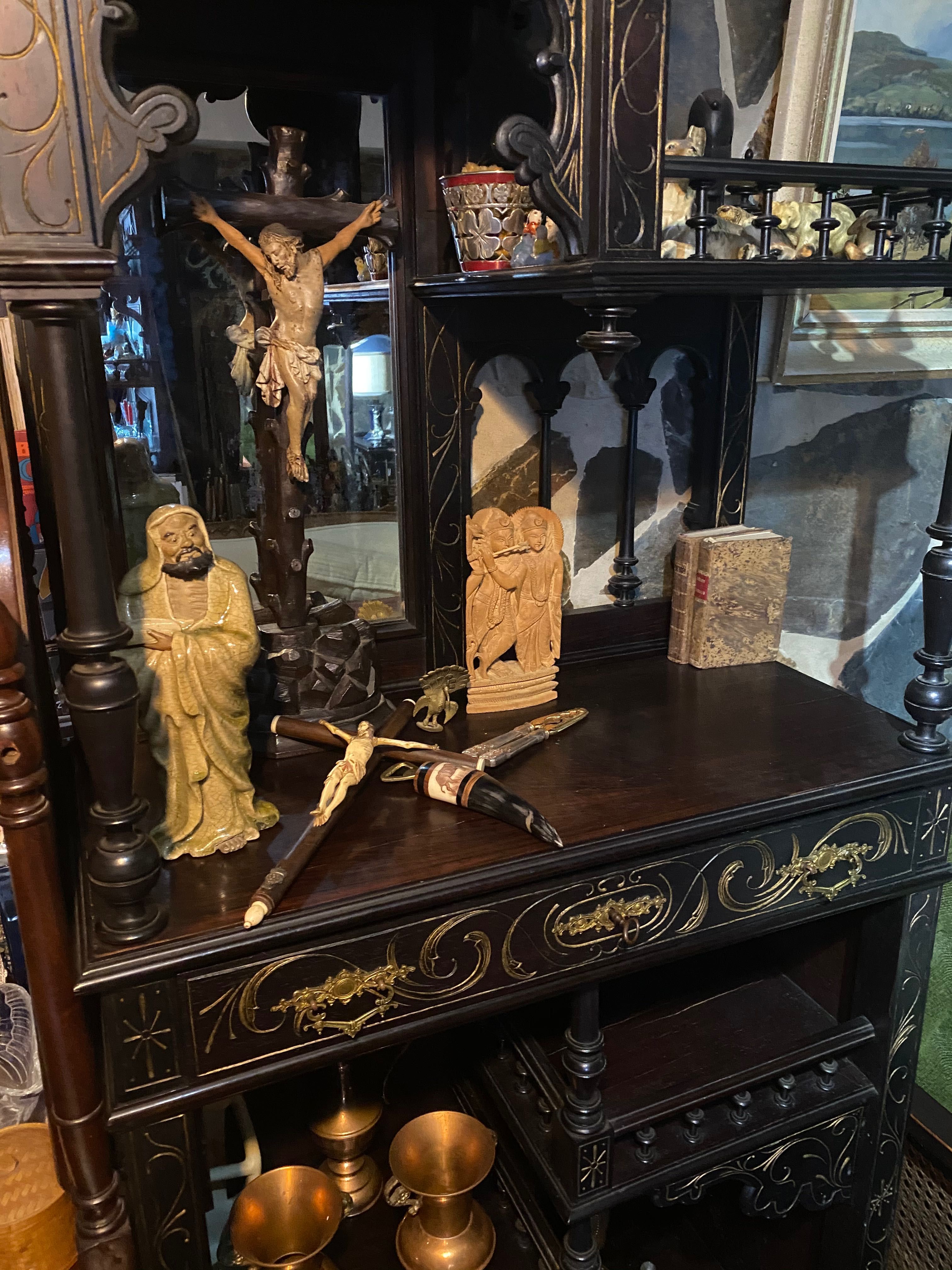Etagere Arte nova séc XIX Madeira Pau-Santo 1,80mt Nicho Oratório