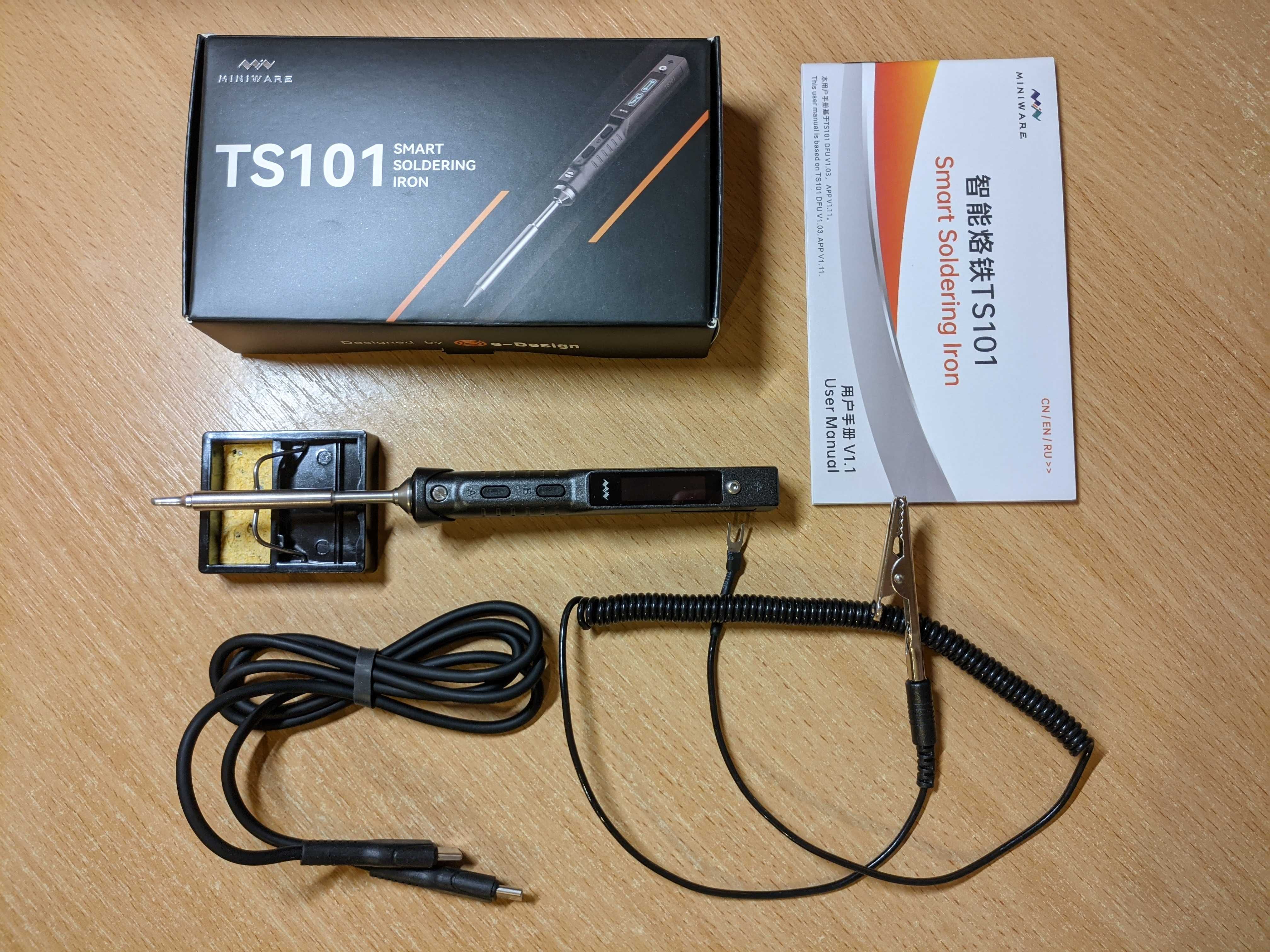 Паяльник MiniWare TS101 90W Гарантія жало TS-BC2 + підставка + земля