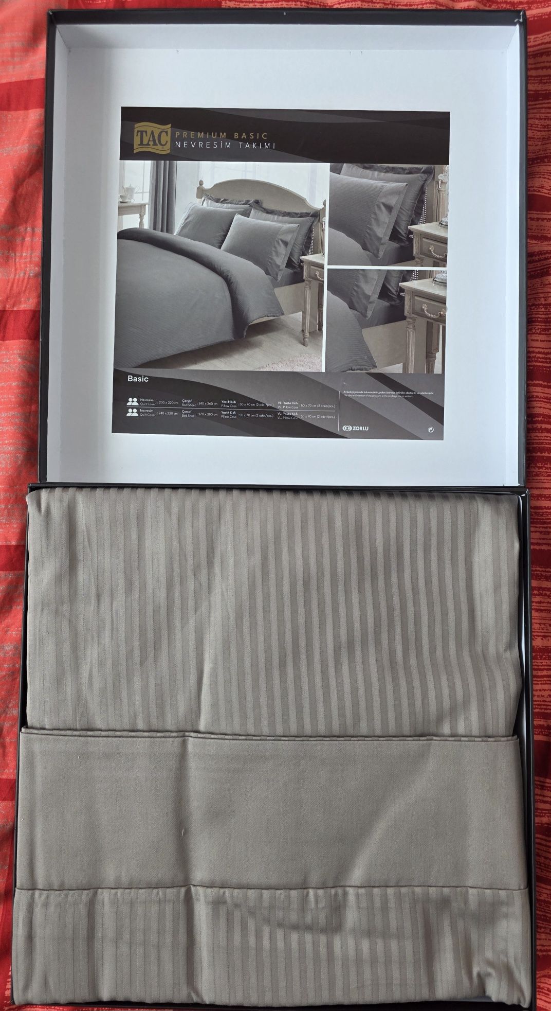 Постільна білизна ТAC Premium Basic Antracite Stripe