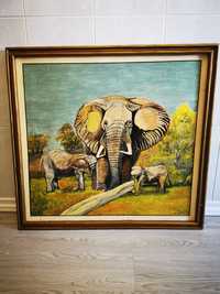 Quadro original com elefantes 1