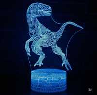 3D LED лампа динозавр велоципартор 7 кольорів
