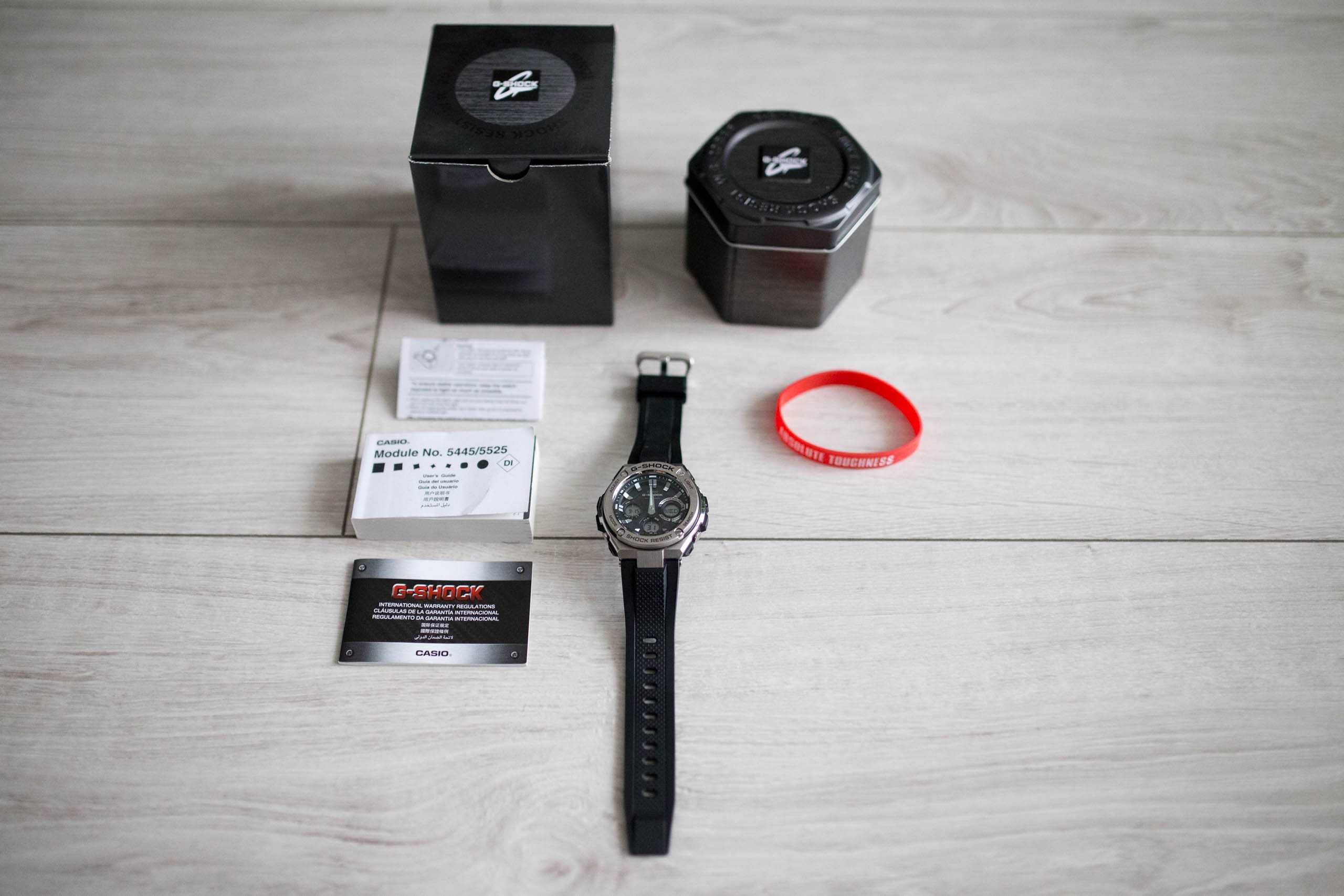 Casio G-Shock męski GST s110 SOLAR zegarek srebrny B100 W110 W130