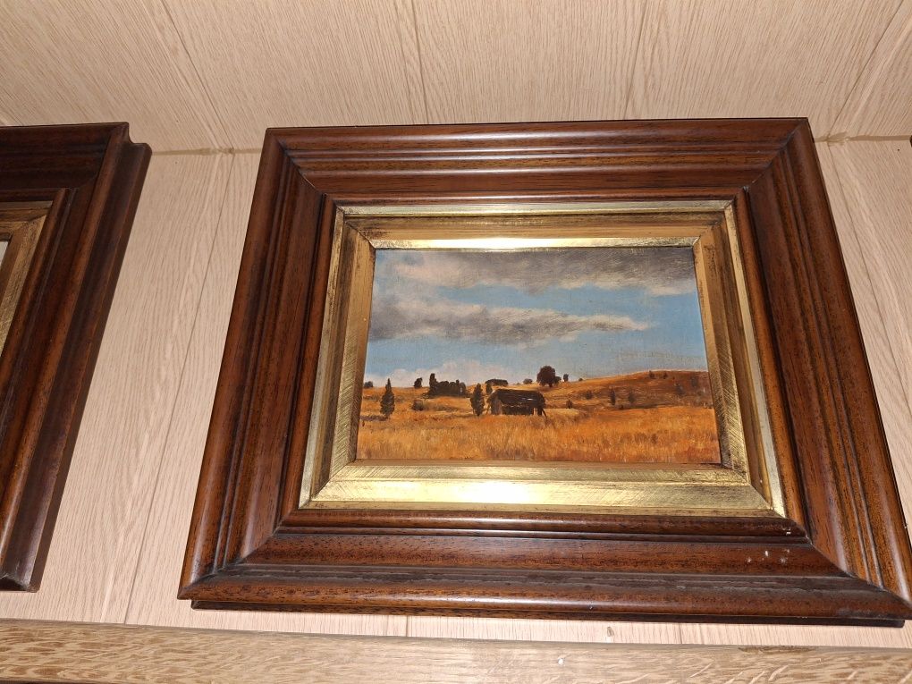 3 quadros óleo paisagens pintor Adjuto