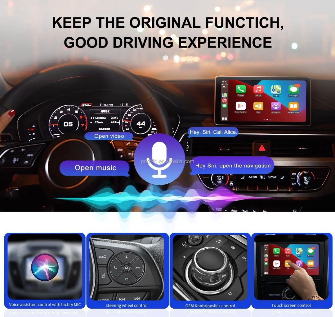 Adaptador Carplay SEM FIOS para Rádios de origem NOVO