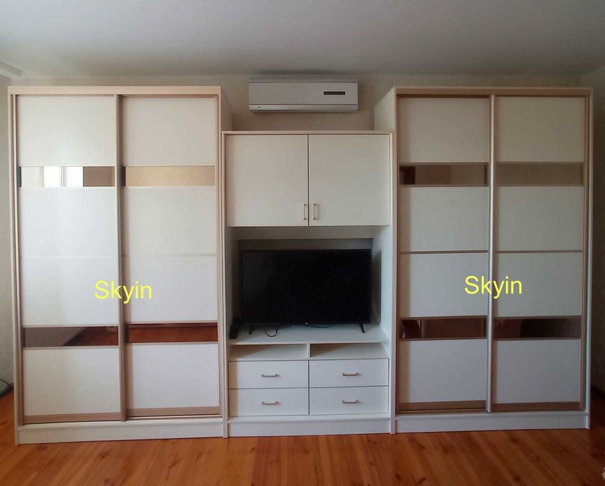 Шафи купе із секцією для телевізора по розмірам