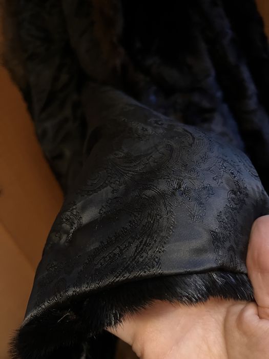 Шуба норкова (шматочки) з капюшоном