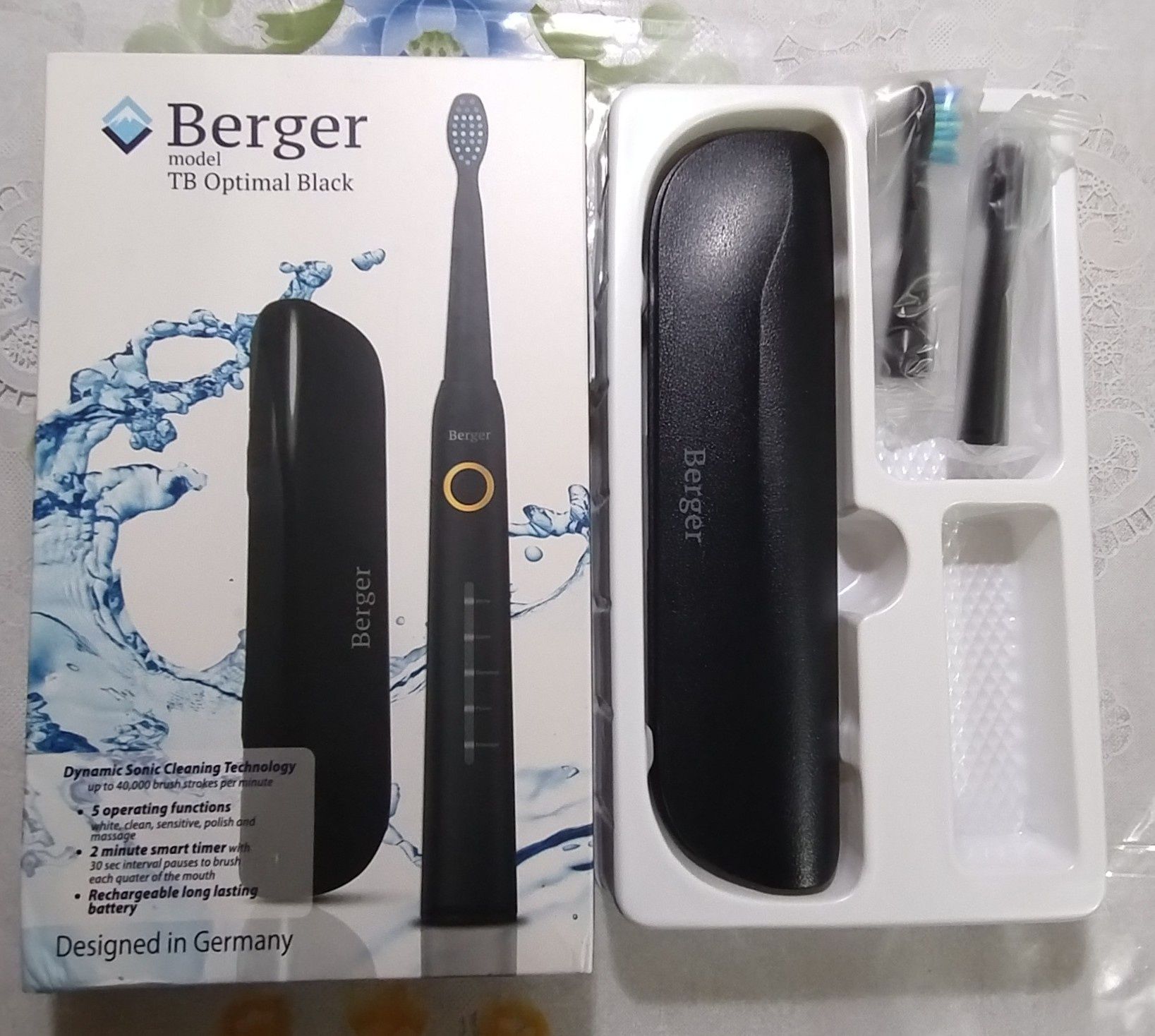 Дорожный футляр и насадки для зубной щетки Berger Black