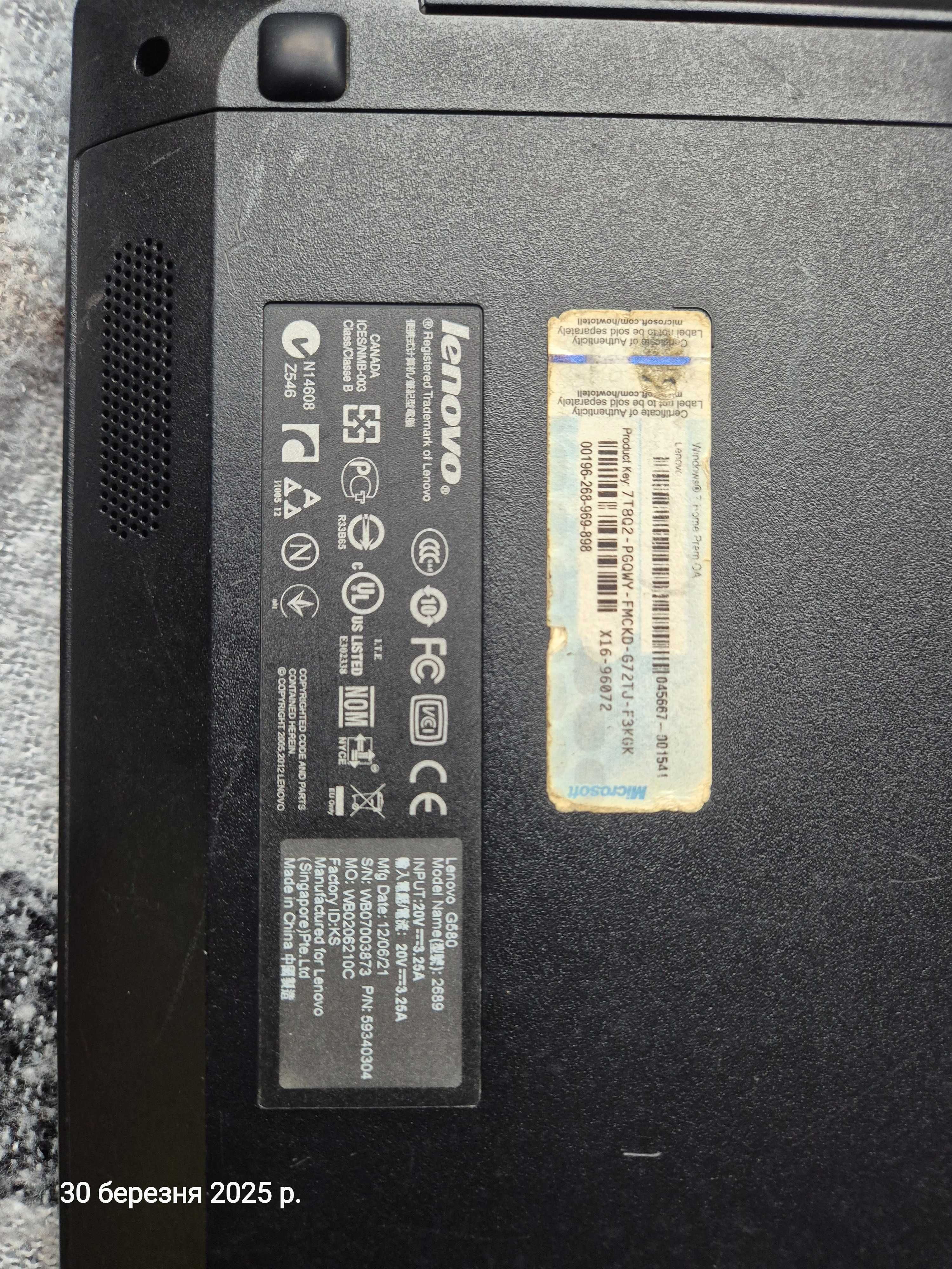 Laptop lenowo g580