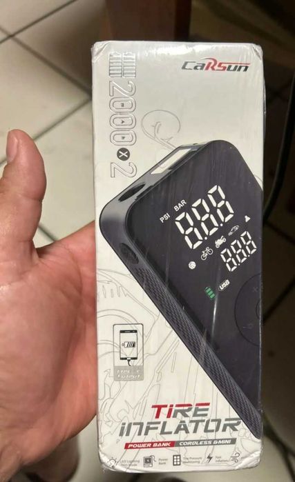 Насос портативний Carsun, багатоцільовий USB пристрій, з насадками.