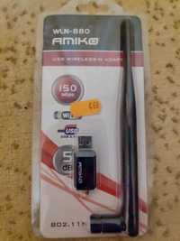 USB WI-FI Адаптер Wi-Fi з чесною антеною Amiko WLN-880