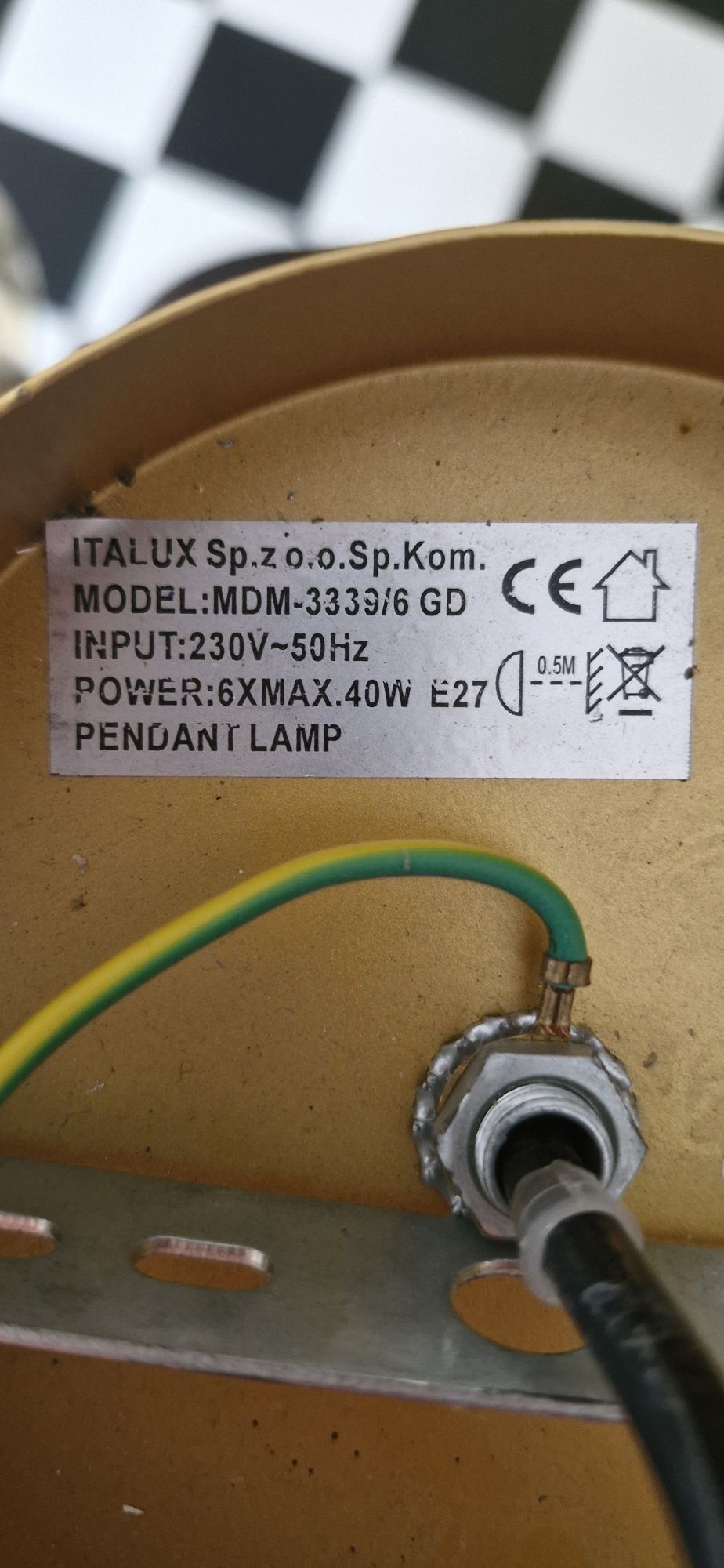 Żyrandol, lampa wisząca, regulowany, 6 żarówek marki ITALUX
