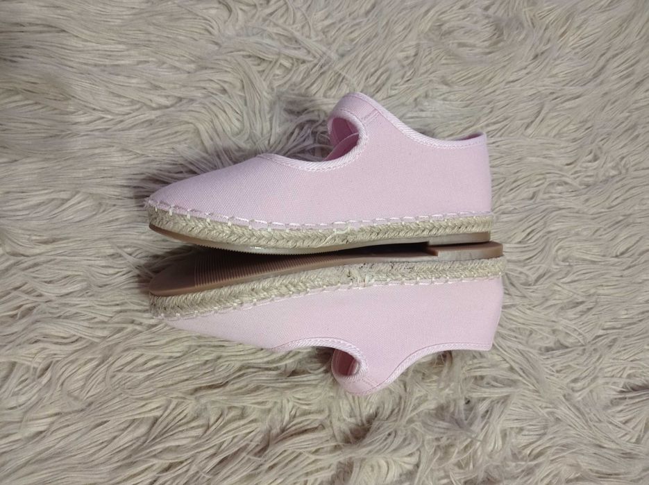 Półbuty baleriny espadryle boho różowe 34