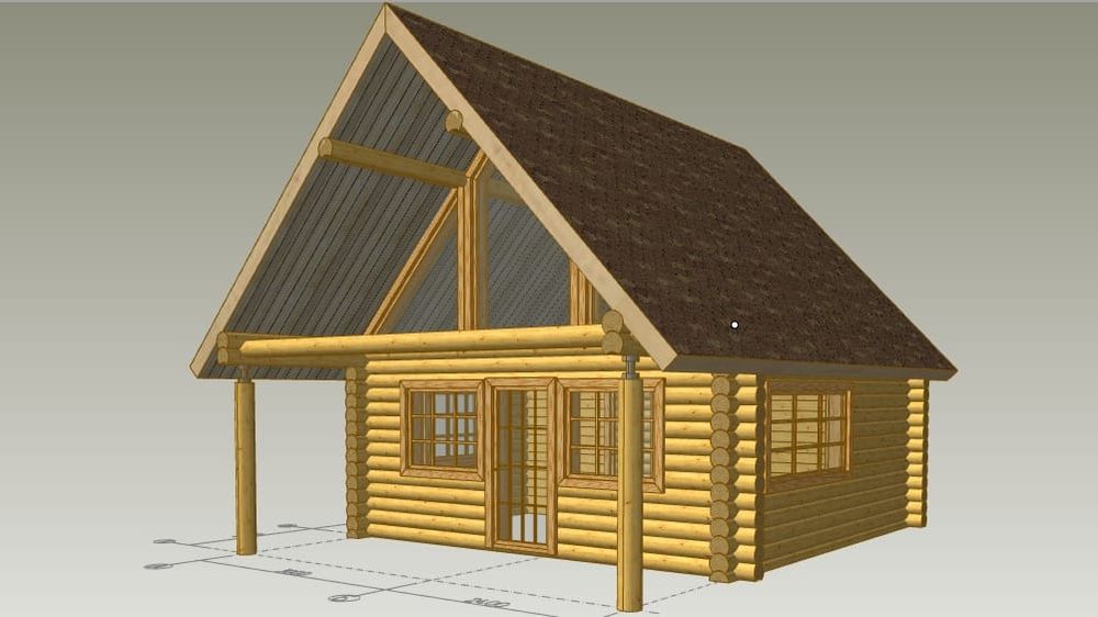 Зруб дерев'яного будиночку, або бані.