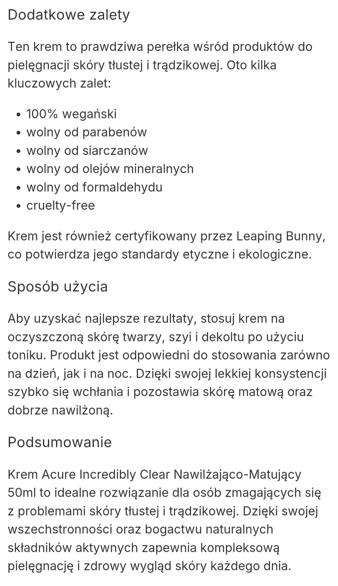 Krem nawilżający matujący Acure Incredibly Clear Mattifying Moisturize