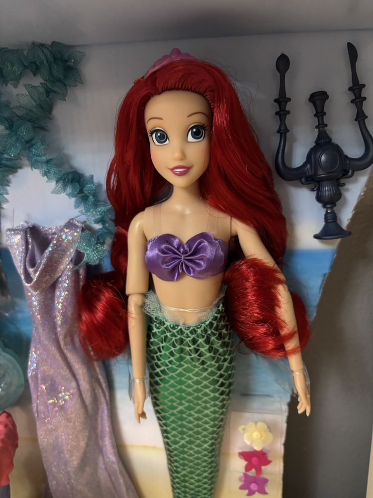 Zestaw Lalka Ariel Disney Store Mała Syrenka Florek Krab