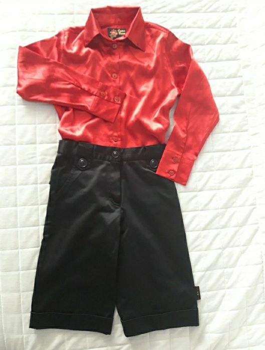 Wójcik strój galowy koszula czerwona spodnie do kolan rozmiar  122 cm