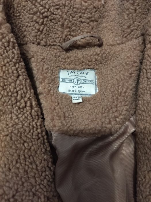 Fat Face płaszcz pluszowy brązowy r. 34 XS