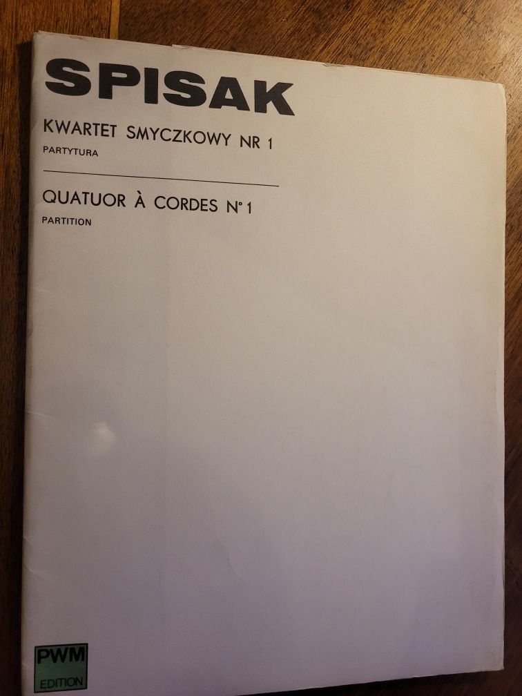 Nuty M.Spisak Kwartet smyczkowy nr 1 /partytura/ 1976 PWM