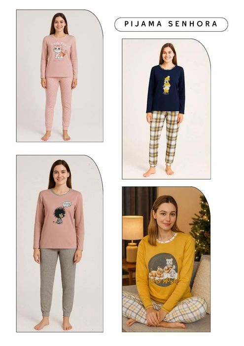 Pijamas de senhora cardados