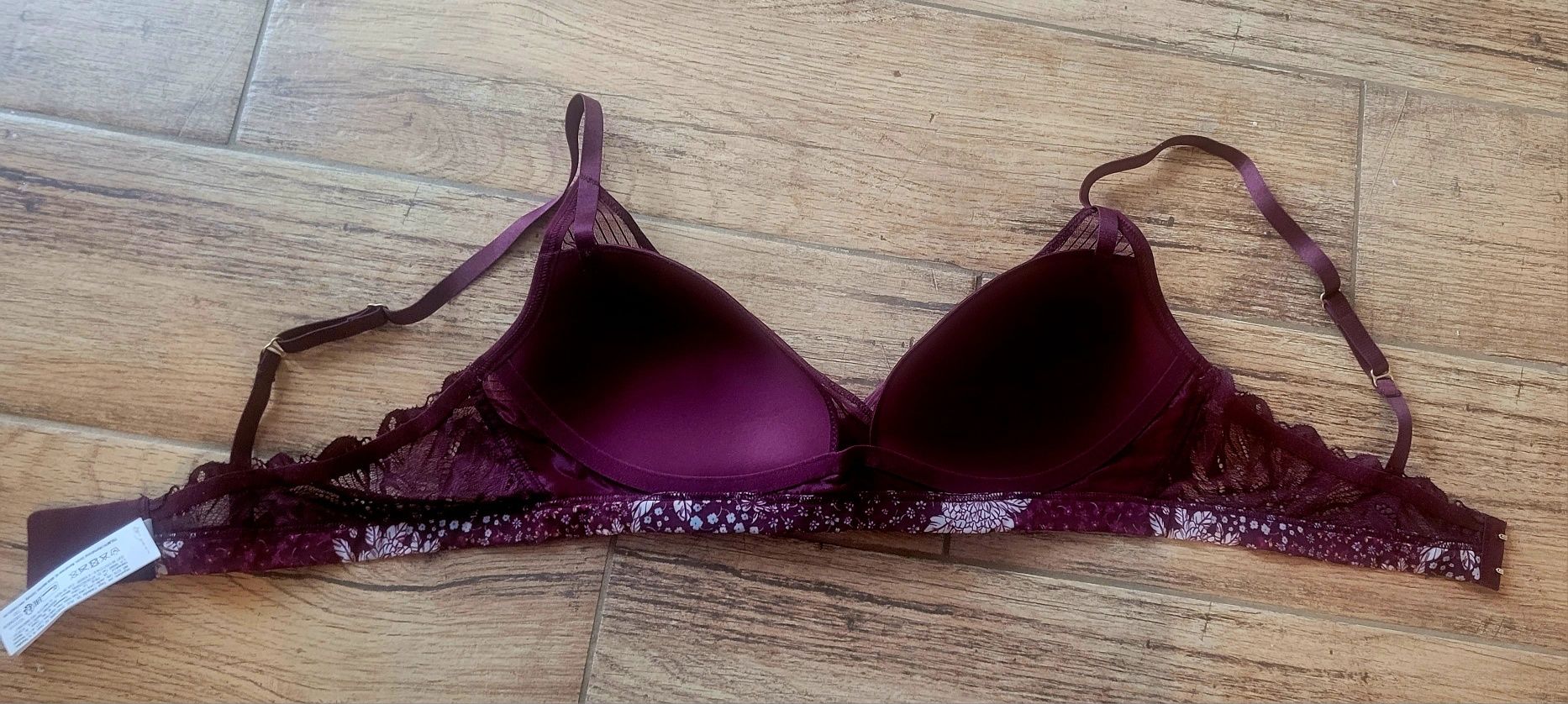Biustonosz bordowy bralet r.M.