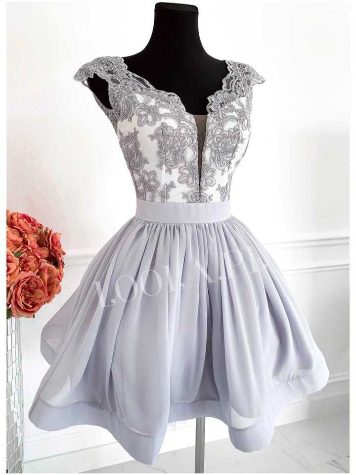 Wyjątkowa szara Sukienka LUCKY Loola - M