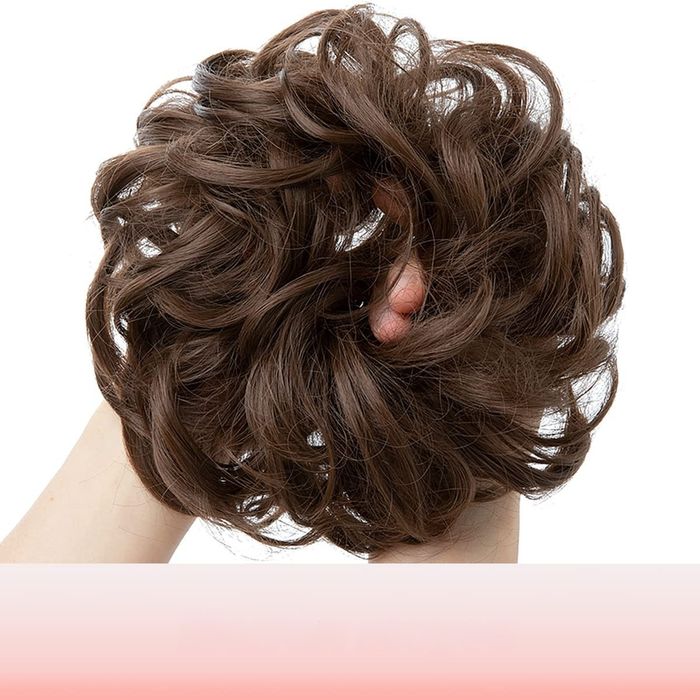Treska do włosów kok włosy kręcone falowane dla kobiet średni brąz