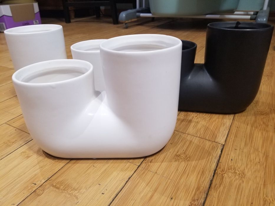 Stylowe doniczki Kolibri – podwójne, ceramiczne, 9 cm