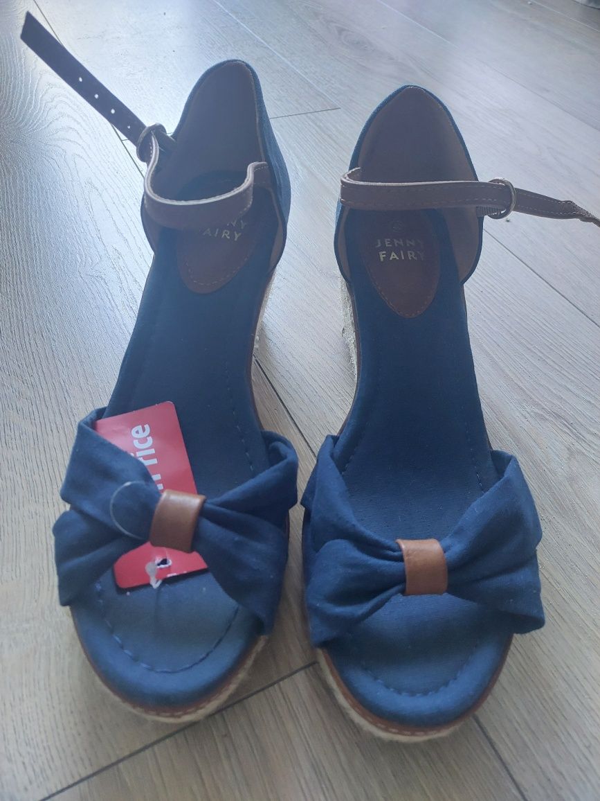 Buty sandały koturny damskie na lato Nowe r. 40