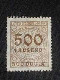 Почтовая марка Германия 500 тысяч марок  1923 г