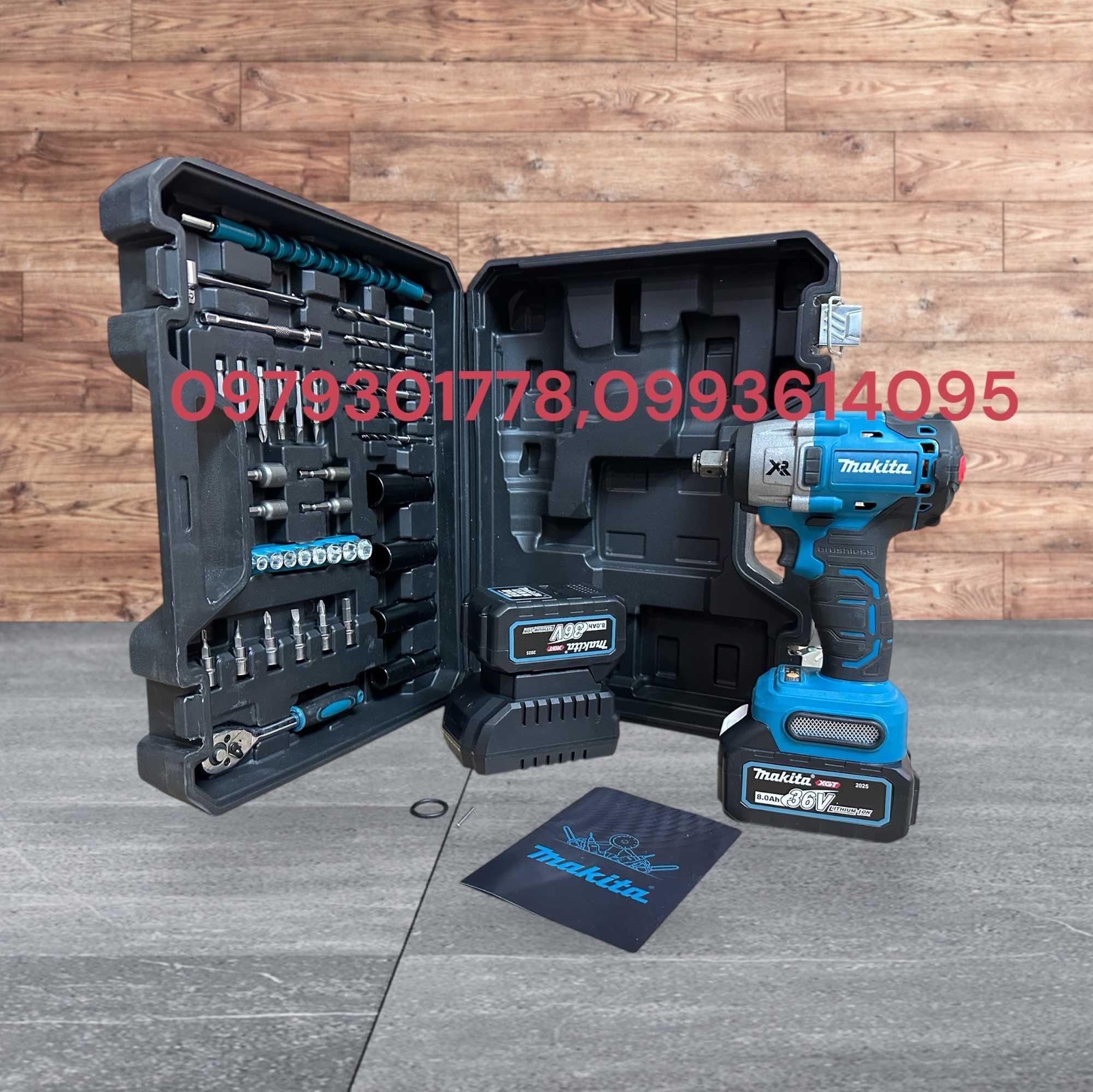 Акумуляторний ударний гайковерт Makita DTW650BL з набором інструментів