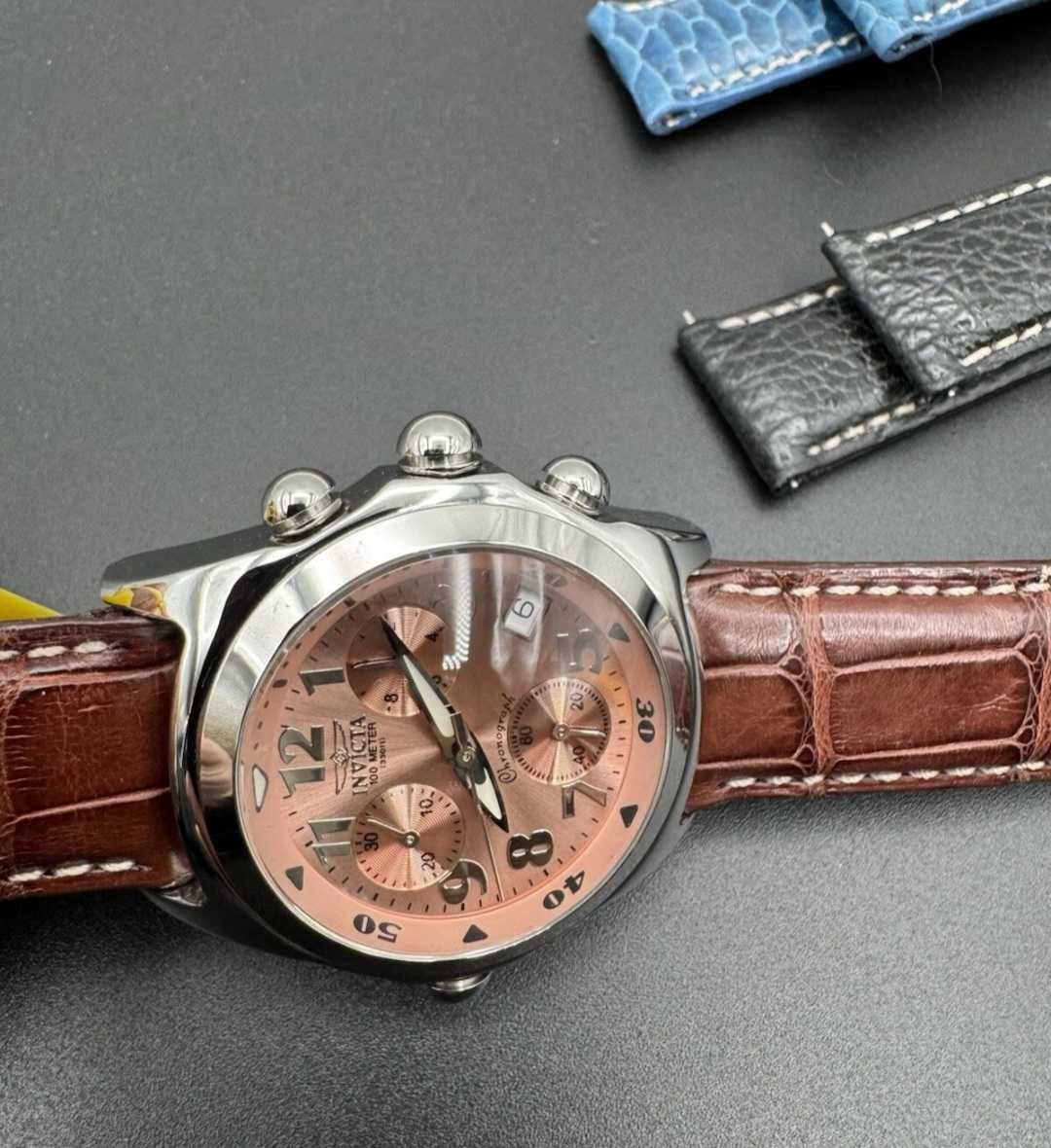 Годинник Invicta Lupah Dragon 2507 з лососевим циферблатом, Хронограф