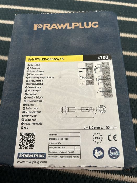 Kotwy Rawlplug R-HPTIIZF-08065/15 100 szt opaskowe