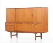 Duńska komoda / highboard vintage z drewna tekowego  lata 60-te