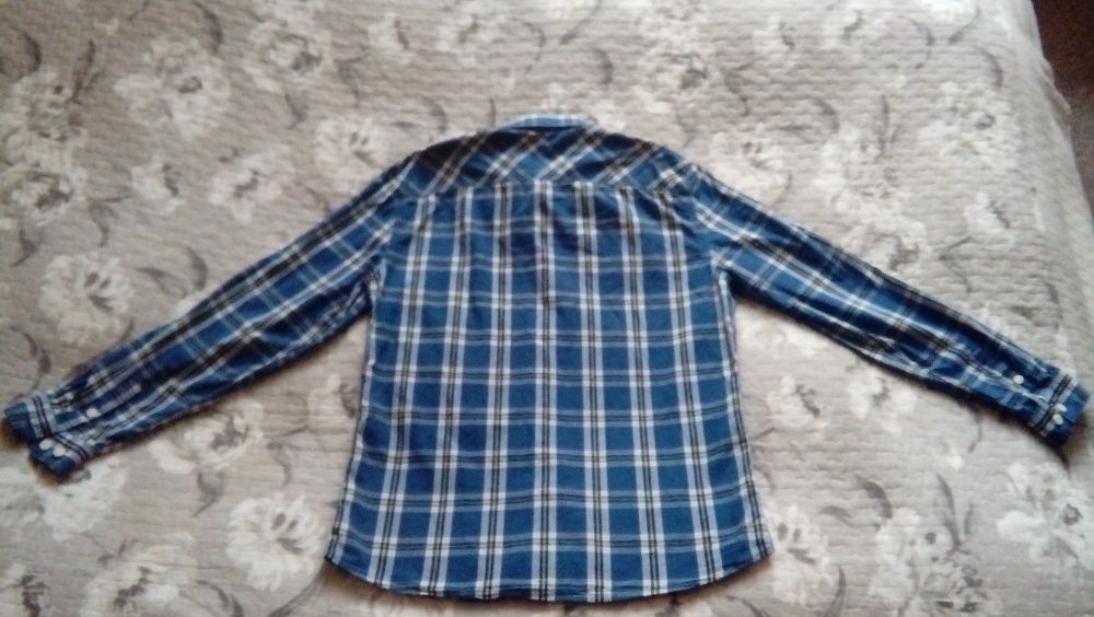 Koszula męska C&A Clockhouse rozmiar M/L granat biel krata