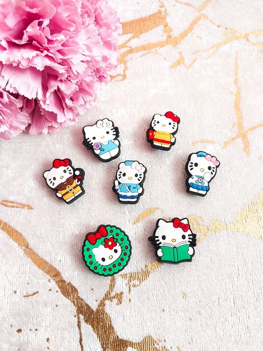Nowe przypinki Do butów typu crocs jibbitz mix hello Kitty kotki