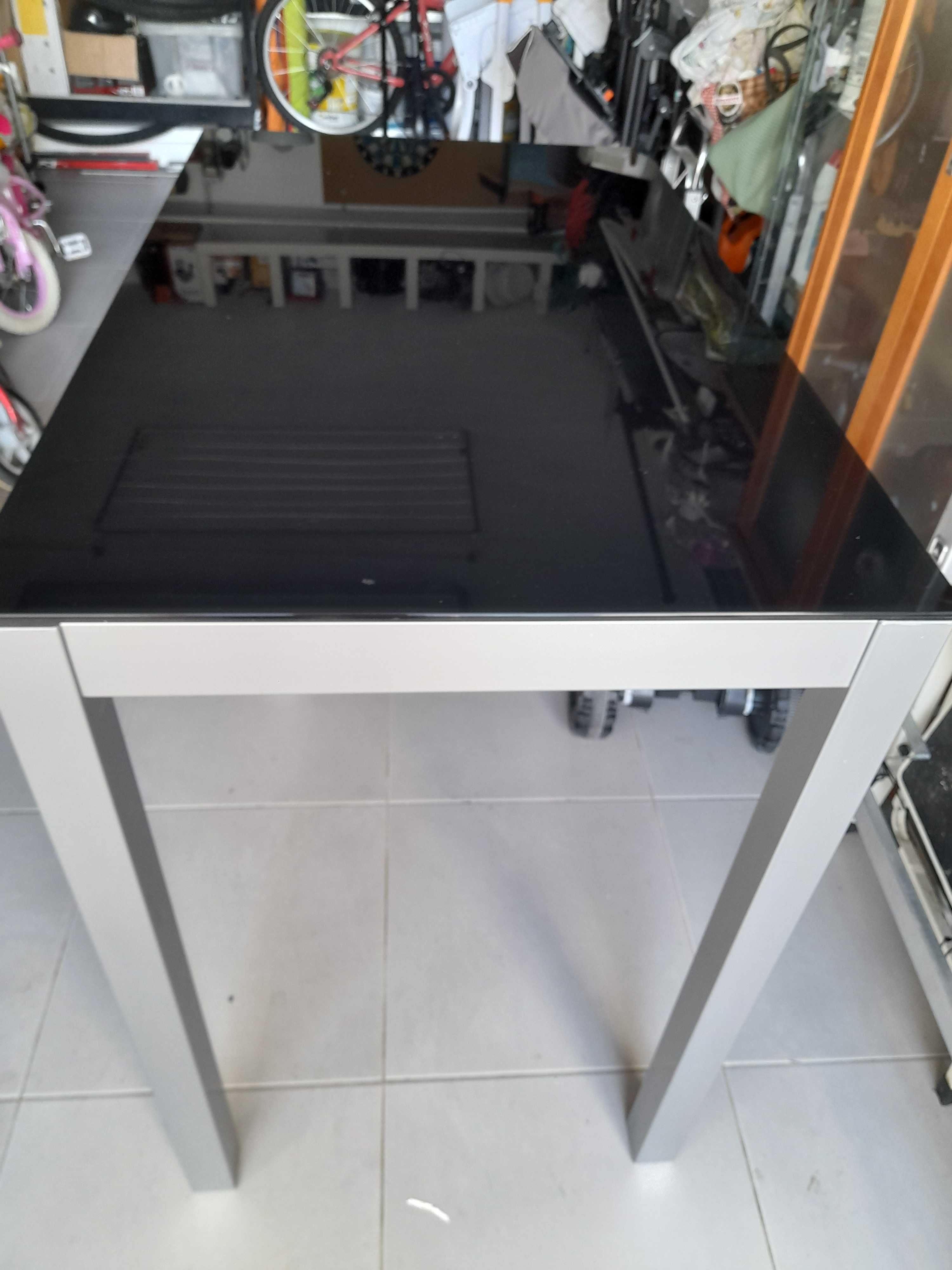Mesa cozinha alta (90 cm) vidro preto mobliberica