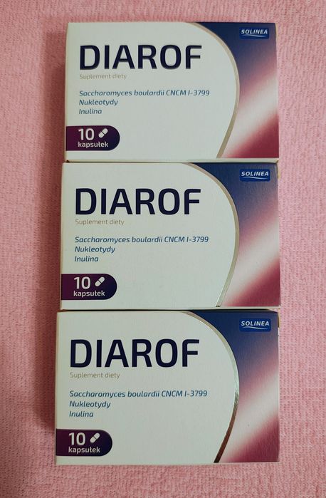 Diarof probiotyk 3 opakowania nowe dw. 12.2025 r.