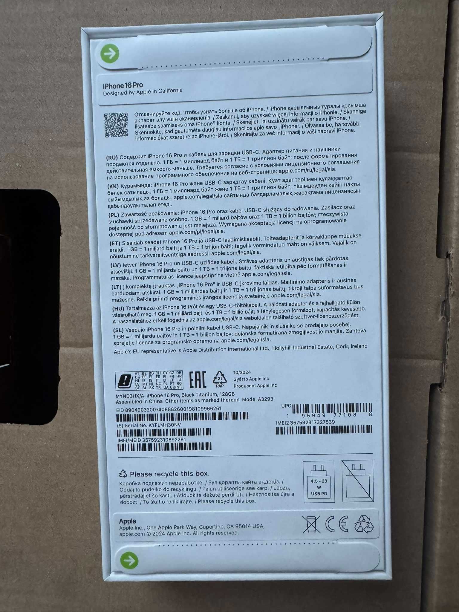 Iphone 16 PRO 128GB czarny
