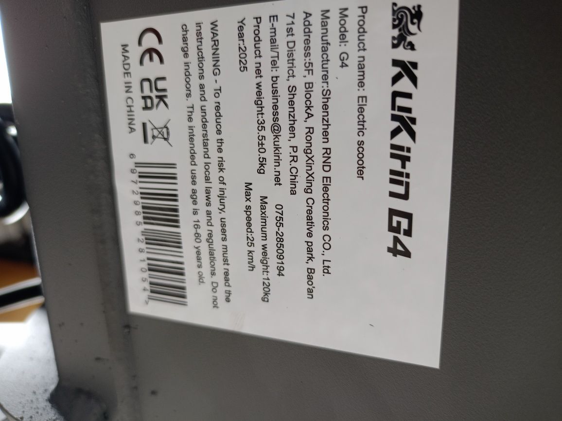 Kukirin G4 2000W 2025r dostępne od ręki
