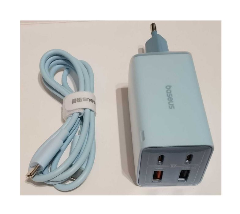 Зарядний пристрій Baseus GaN6 Pro 65W 2USB+2Type-C+ кабель Type-C 100W