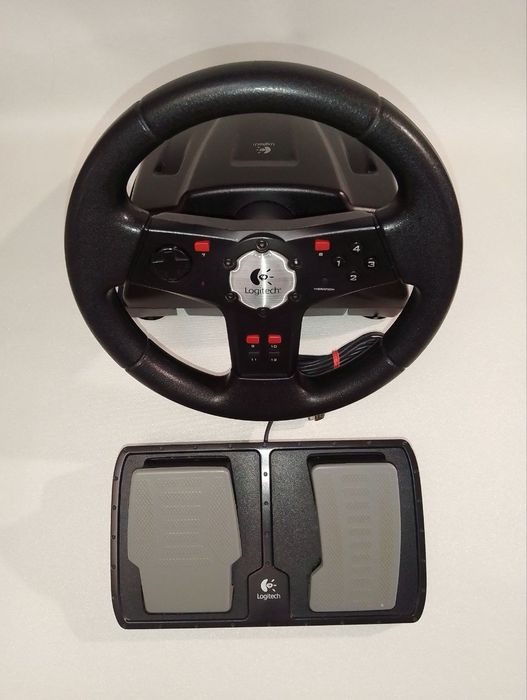 Игровой руль с педалями, для пк, приставки, Logitech Formula Vibration