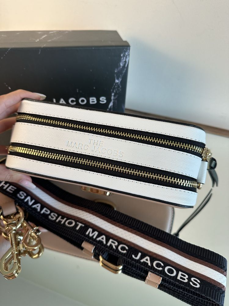 Torebka damska kuferek Marc Jacobs bezowa kremowa Premium w pudełku MJ