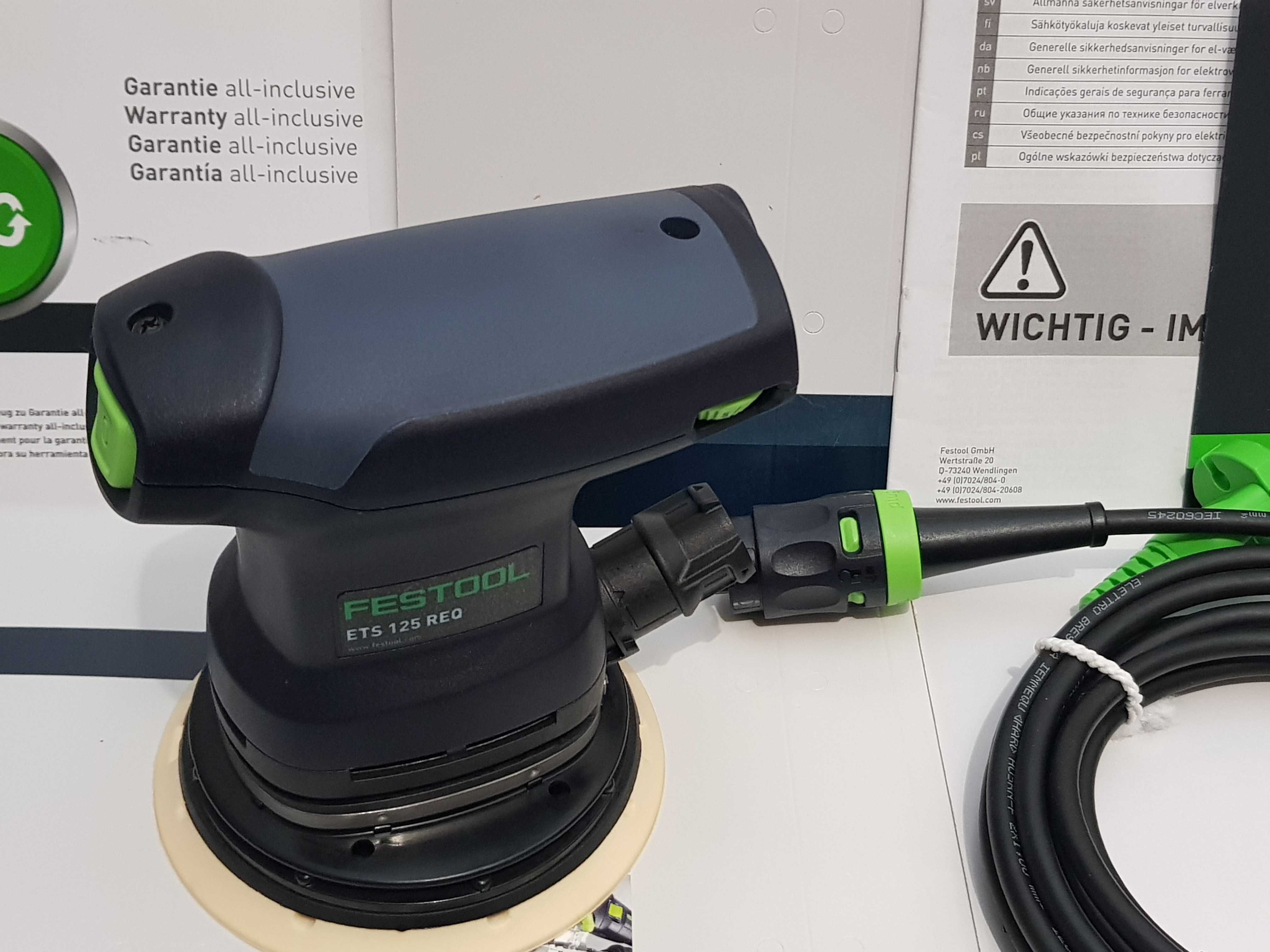 FESTOOL ETS 125 REQ szlifierka mimośrodowa 125mm +kabel