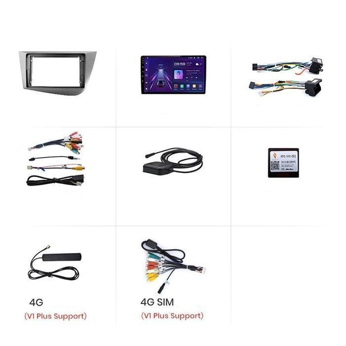 Radio nawigacja Seat Leon MK2 2005 - 2012 4G Carplay Android 4GB 64GB
