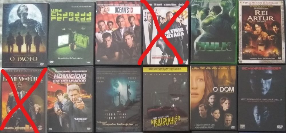 25 Filmes em DVD (vendo a unidade 3€ cada)